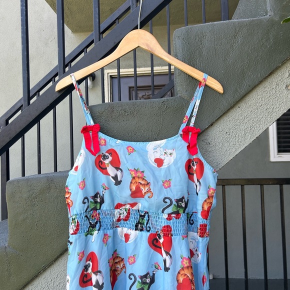 Sourpuss Cat Lady Baby Doll Dress Retro Size Large Rockabilly Pinup Girlycore - Picture 5 of 10
